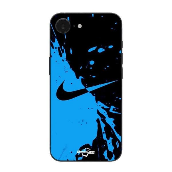Coque Maniacase iPhone 16E Nike logo Musta ja sininen Svart