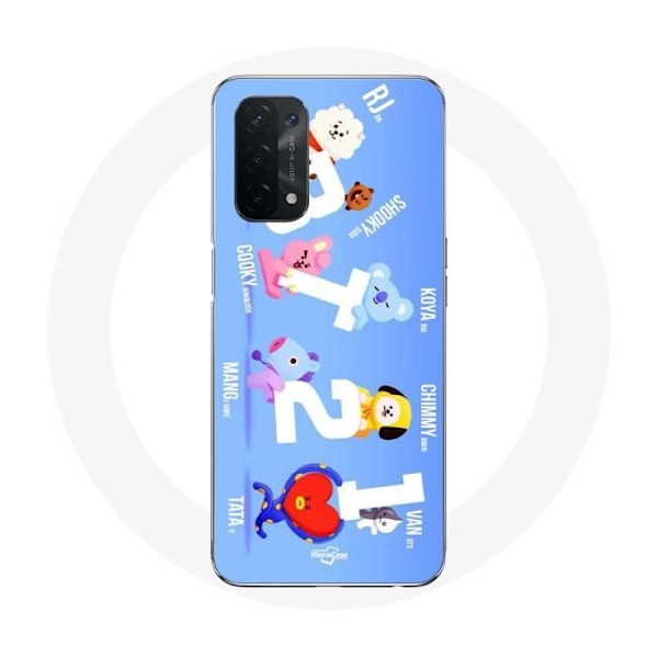Fodral för Oppo A74 BTS Bangtan Sonyeondan BT21 Van Tata Chimmy Cooky Rj Koya Shooky Och Mang