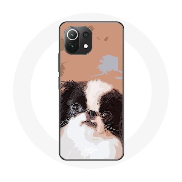 Skydd för Xiaomi Mi 11 Lite Japansk spaniel Svart och Vit Hundras