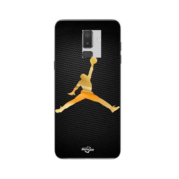 Coque Samsung Galaxy j8 2018 Jordan-logo 23 nike basketboll färg guld Maniacase