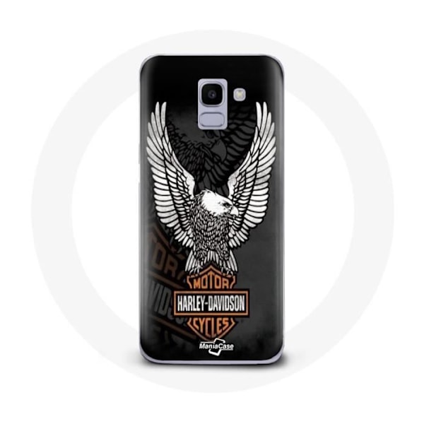 Coque - Harley Davidson - Galaxy A8 2018 - Svart - Örnlogotyp - Hård