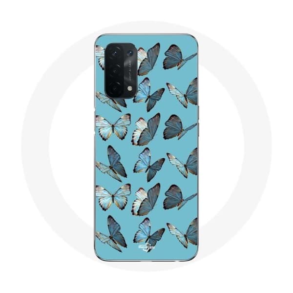Coque - MANIACASE - Oppo A74 - Blød - Sommerfugle - Blå Blå
