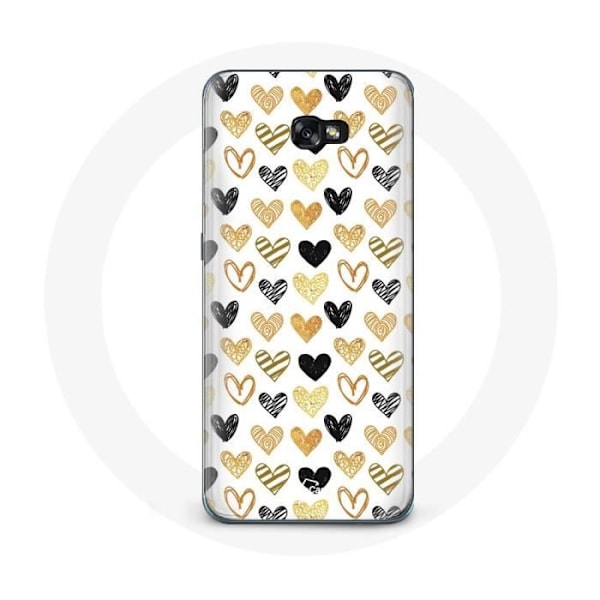 Coque för Samsung Galaxy A3 2016 Bakgrund av abstrakt textur med svarta hjärtan