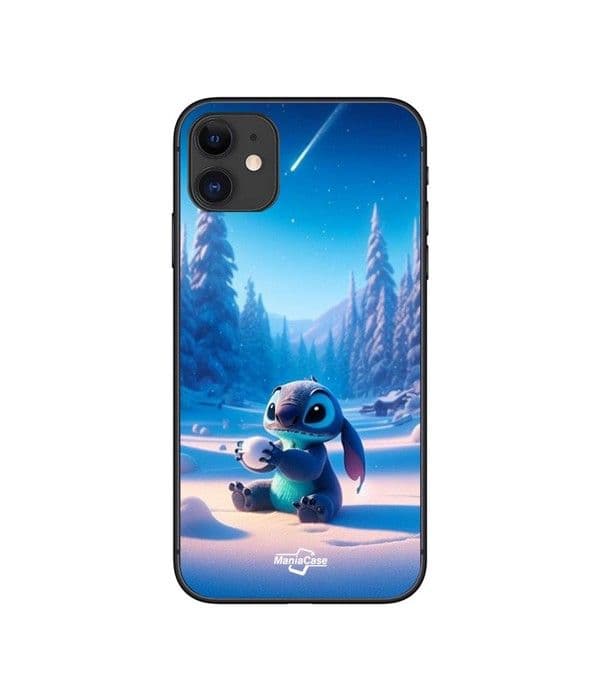 Telefoncover - Maniacase - Iphone 11 - Silikone - Blød - 3D Stitch sød stjerne sne Svart