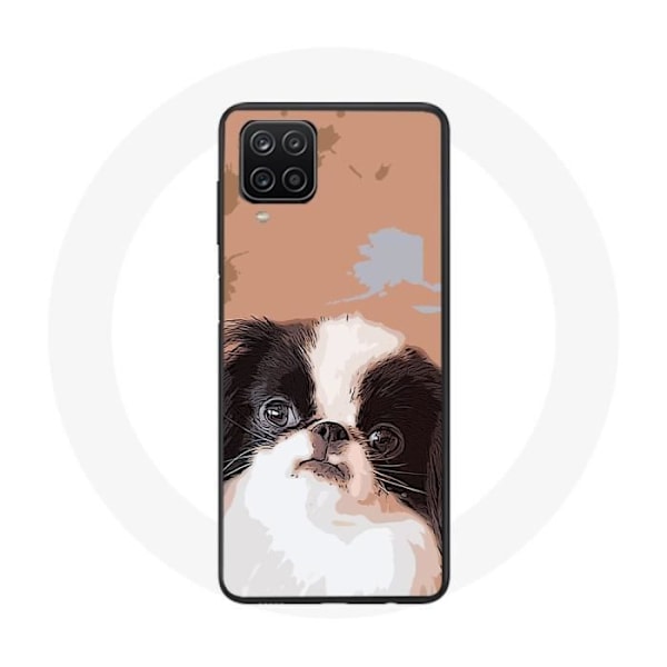 Mobilskal för Samsung Galaxy A22 4G Japansk Spaniel Svart och Vit Hundras