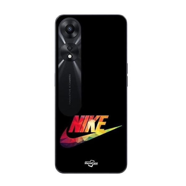 Coque för Oppo A78 5G nike-logotyp färgglad front svart Maniacase