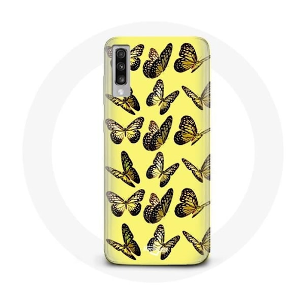 Coque - Samsung - Galaxy A70 - Papillon - Jaune - Souple Gul