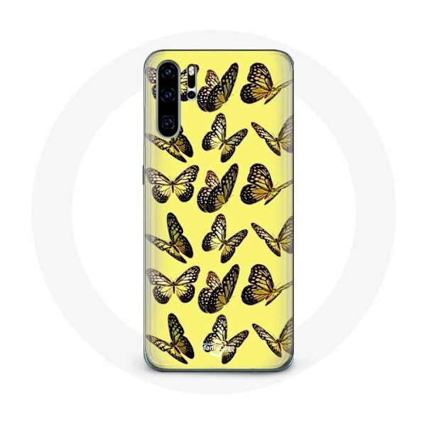 Fodral för Huawei P30 Pro Fjärilar Gul bakgrund