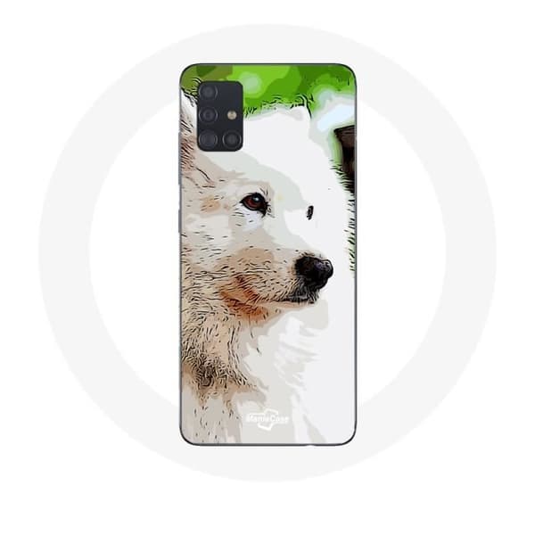 Coque - Samsung - Galaxy A51 - Souple - Hund Samoyed - Vit Vit
