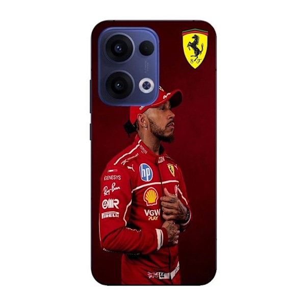 Coque Maniacase För Oppo Reno 13 5g Lewis Hamilton Officiell Ferrari Bakgrundsbild Svart