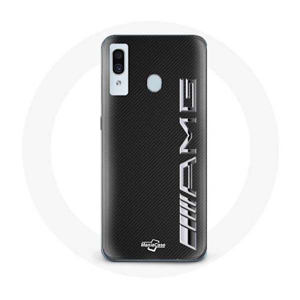 Coque för Samsung Galaxy A20 Amg Logotyp Kolfibertextur