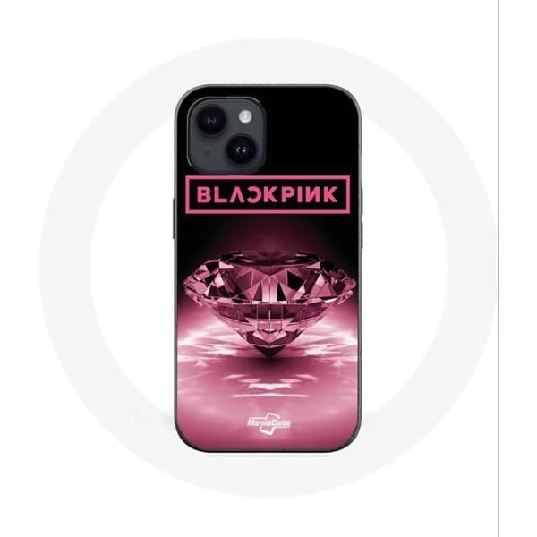 Coque - Maniacase - Iphone 14 - Sort - Rosa Logo - Kpop - Blød svart