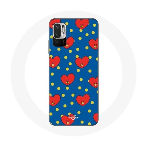 Coque för Xiaomi Redmi Note 10T 5G BTS Bangtan Gossar BT21 TATA med V Blå Bakgrund