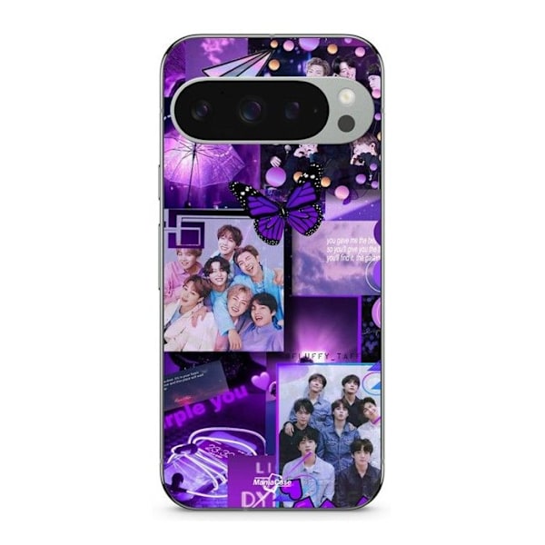 Coque - MANIACASE - Google Pixel 9 Pro - Flexibel - Silikon - BTS KONCEPT VIOLETT Svart