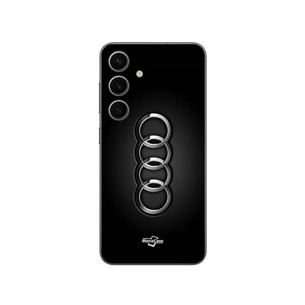 Cover til Samsung Galaxy S24 plus Audi bil logo sort front svart