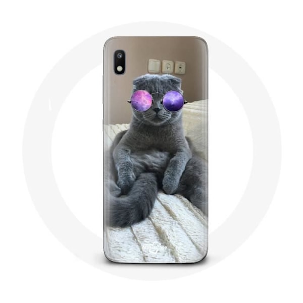 Coque - Samsung - Galaxy A10 - Mjuk - Skydd - Katt med Lila Glasögon Lila