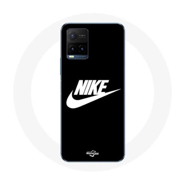 Coque för Vivo Y21s 2021 / Y21 2021 Nike-logotyp vit på svart bakgrund