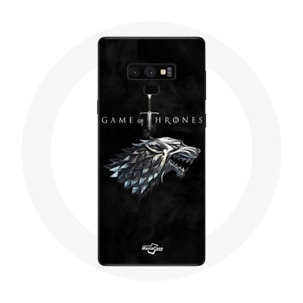 Coque - maniacase - Samsung Galaxy Note 9 - Game of Thrones - Huset Stark - Flexibel Svart