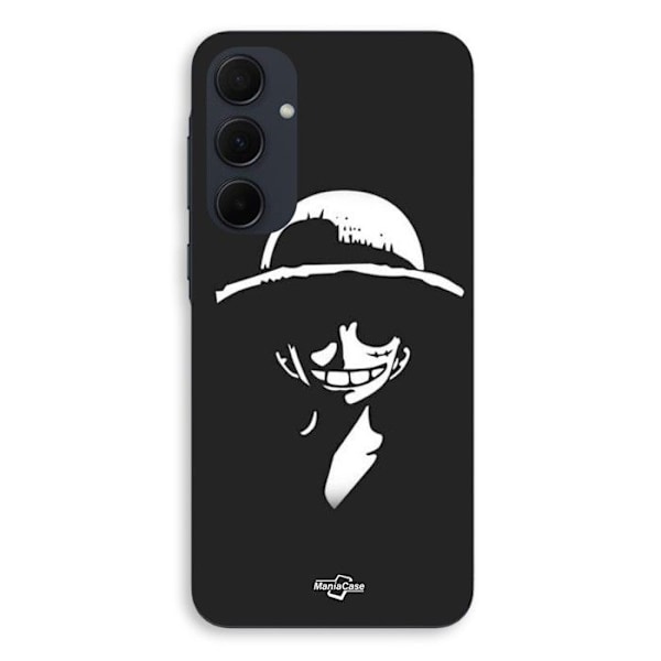 Coque för Samsung Galaxy A35 Monkey D. Luffy svart och vit Maniacase Svart