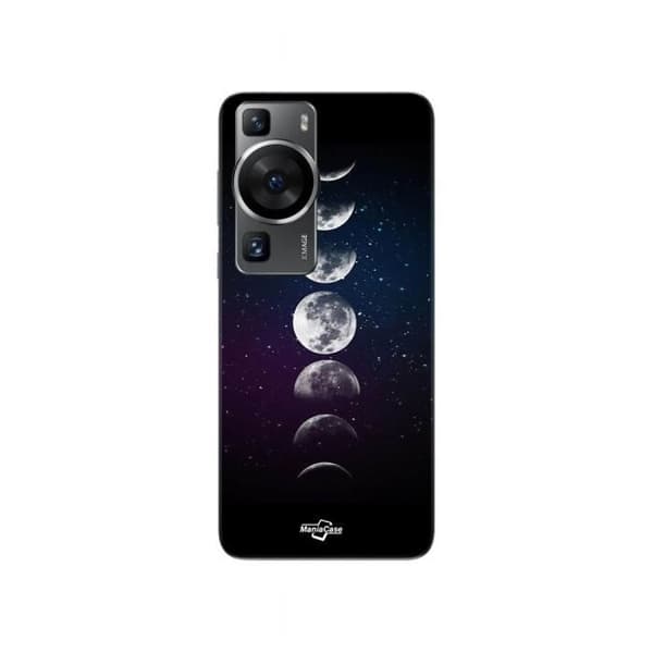 Coque - MANIACASE - Huawei P60 - Sort - Blød - Månefase nat stjerne