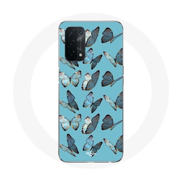Coque - Oppo - A54 5G - Fjärilar - Mjuk - Syntetiskt skydd Blå
