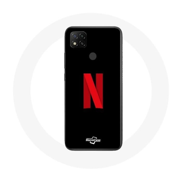 Coque Xiaomi Redmi 9C Netflix-logotyp i röd på svart bakgrund