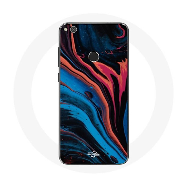 Cover til Huawei P8 Lite 2017 Abstrakt tekstur blå sort rød