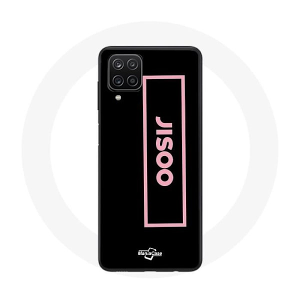 Coque för Samsung Galaxy A12 Blackpink Jisoo Logotyp Rosa Svart Bakgrund
