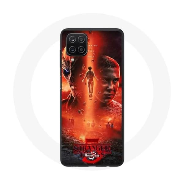 Coque - Maniacase - Samsung Galaxy A12 - Blød - Sort - Stranger Things Sæson 5