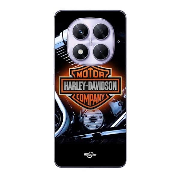 Coque - Maniacase - Xiaomi Redmi Note 14 Pro 5G - Svart - Flexibel - Harley Davidson-logotyp