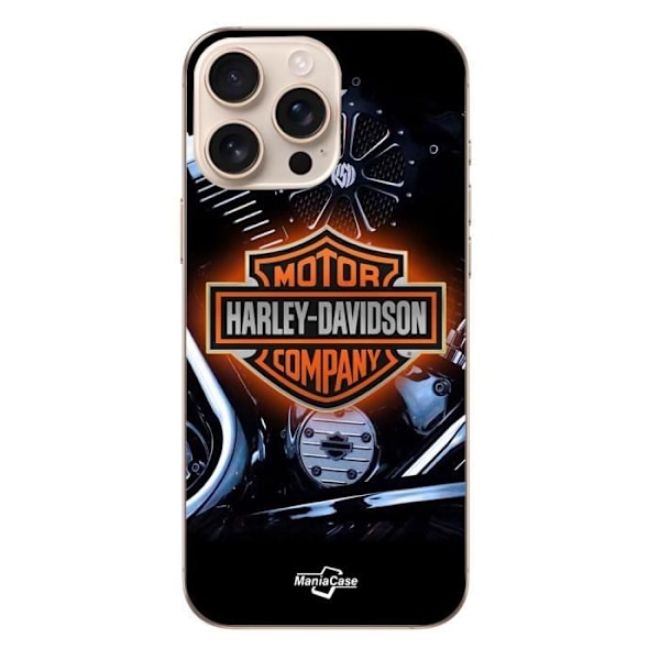 Coque - Maniacase - Iphone 16 Pro Max - Sort - Harley Davidson Logo - Blød