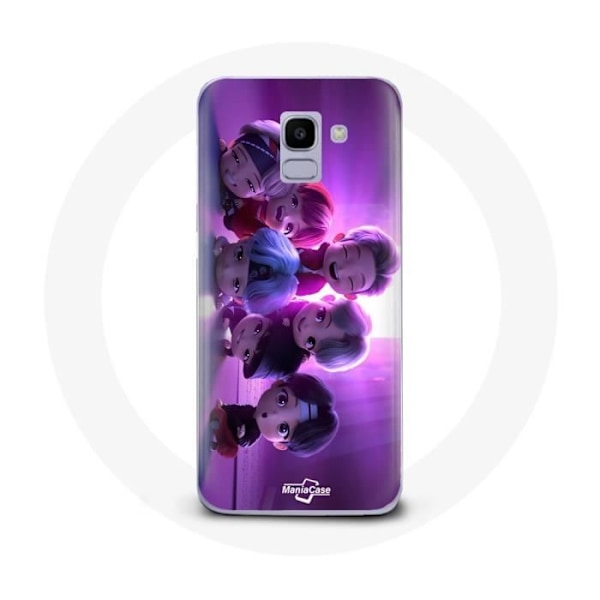 Coque för Samsung Galaxy A6 2018 BTS TinyTAN Animation Affisch RM Jin Suga J-Hope Jimin V Och Jungkook Mic Drop
