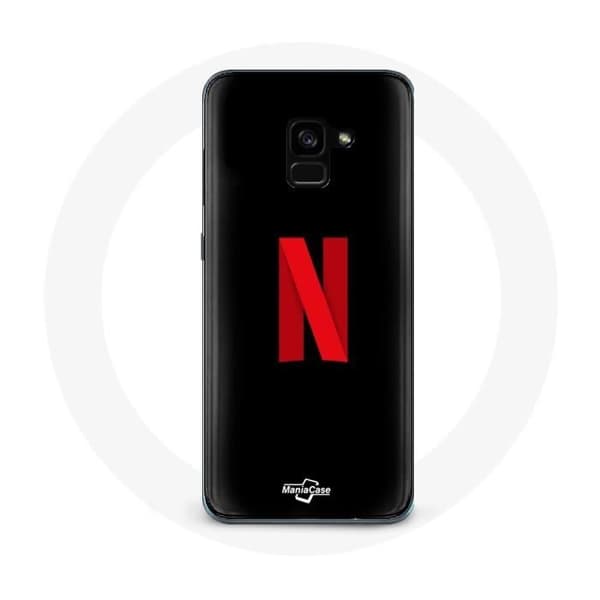 Cover til Samsung Galaxy A8 Plus Netflix-logo rød baggrund sort