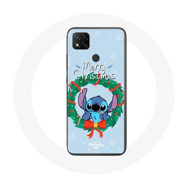 Cover til Xiaomi Redmi 9C Stitch sne glad jul blå