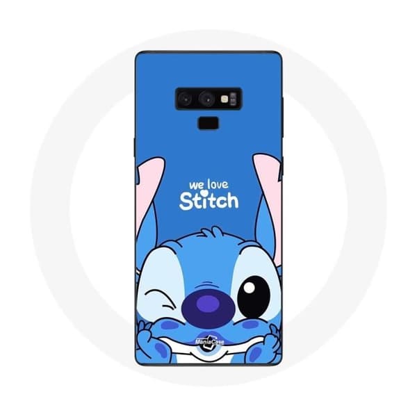 Cover til Samsung Galaxy Note 9 sød Stitch blå baggrund