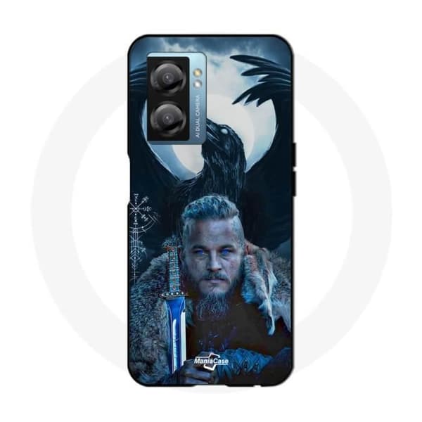 Coque - Maniacase - Realme V23 - Sort - Blød - Vikings Ragnar Lothbrok Ravn svart