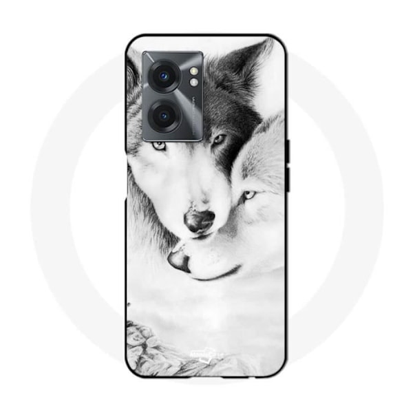 Coque Realme V23 Le loup et la louve Djur svart och vitt