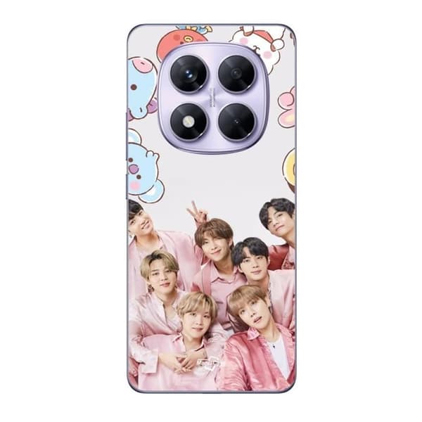 Coque - Maniacase - Xiaomi Redmi Note 14 Pro 5G - Kpop BTS - Flexibel - Rosa Rosa