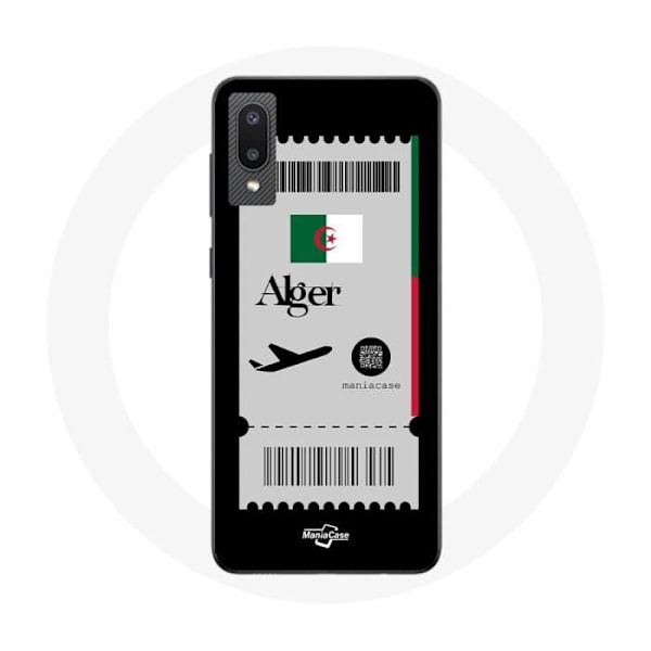 Skyddsfodral för Samsung Galaxy A02 - Flygbiljett Algeriet - Mjuk - Svart - Skydd