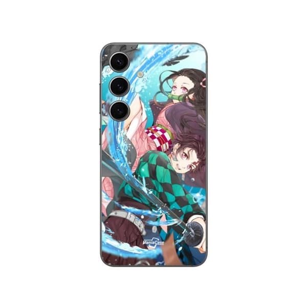 Coque - Maniacase - Samsung Galaxy S24 FE - Demon Slayer - Blød - Sort