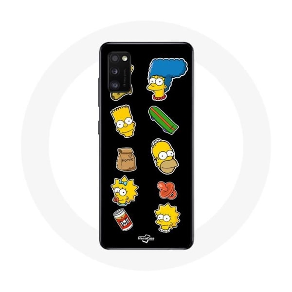 Coque för Oppo A16 Simpsons klistermärken svart bakgrund