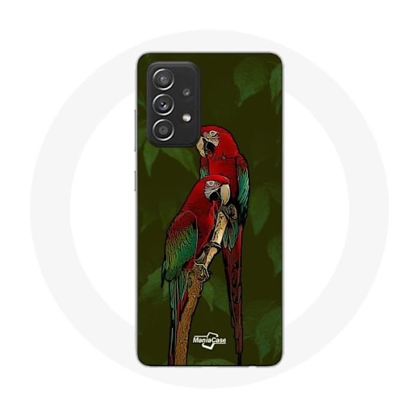 Skydd - Samsung - Galaxy A52 - Röd - Pionus Papegoja - Mjuk Röd