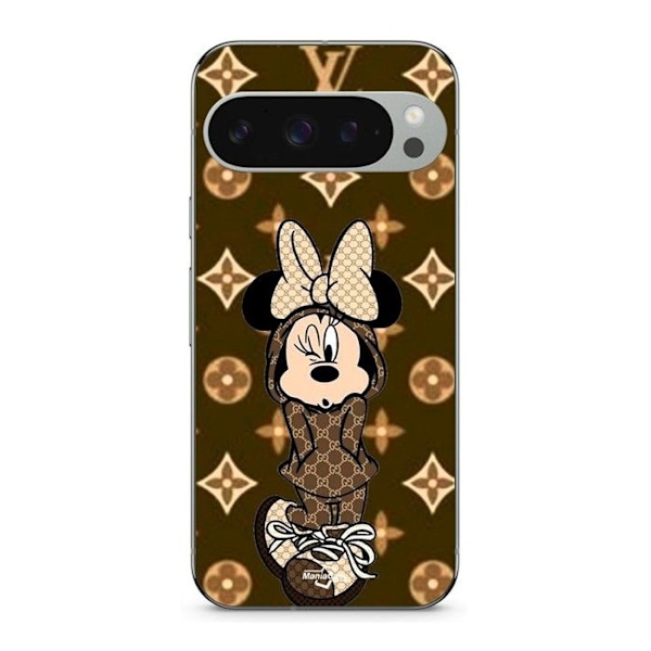 Telefonfodral - MANIACASE - Google Pixel 9 Pro - Flexibel - Minnie DISNEY - Brun Svart