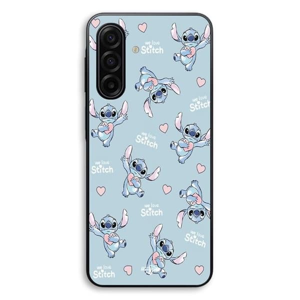 Cover til Samsung Galaxy A56 Stitch kærlighed hjerte rosa Maniacase Svart