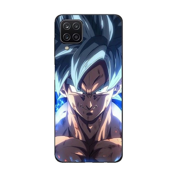 Coque Maniacase För Samsung Galaxy A12 Dragon Ball Z GOKU Ultra Instinct arg ansikte Svart