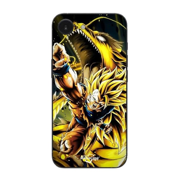 Coque Maniacase för Iphone 16E Son Goku Super Saiyan SSJ3 Dragon Ball Attack Svart