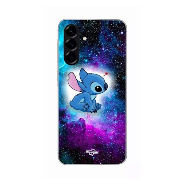 Coque - Maniacase - Samsung Galaxy A26 - Silikon - Mjuk - Stitch ohana färgglad utrymme Svart