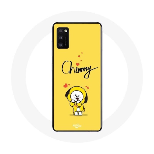 Coque för Samsung Galaxy A41 BTS Bangtan Killar BT21 Chimmy Jimin Gul Bakgrund