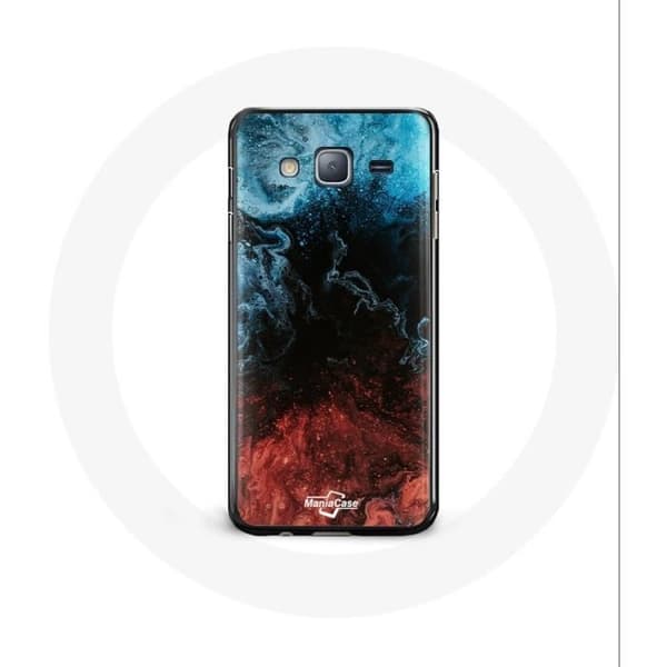 Cover til Samsung Galaxy A3 med abstrakt tekstur i rød, sort og blå