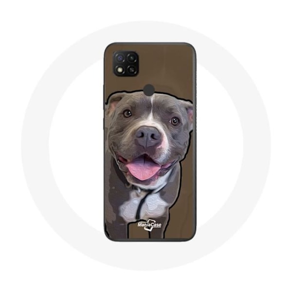 Coque Xiaomi Redmi 9C Hund Pitbull Vit Grå